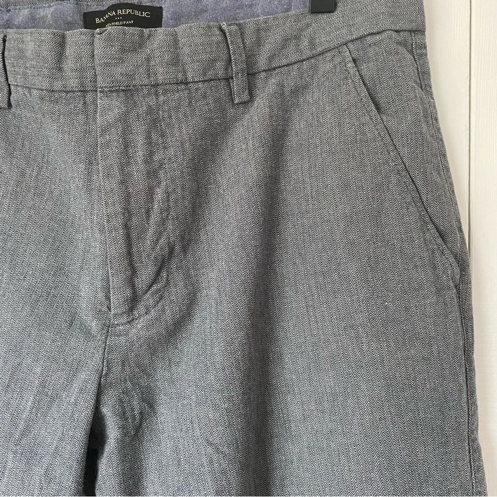 Banana Republic Kentfield Pant Men 32 100% Cotton Charcoal‎ Preppy